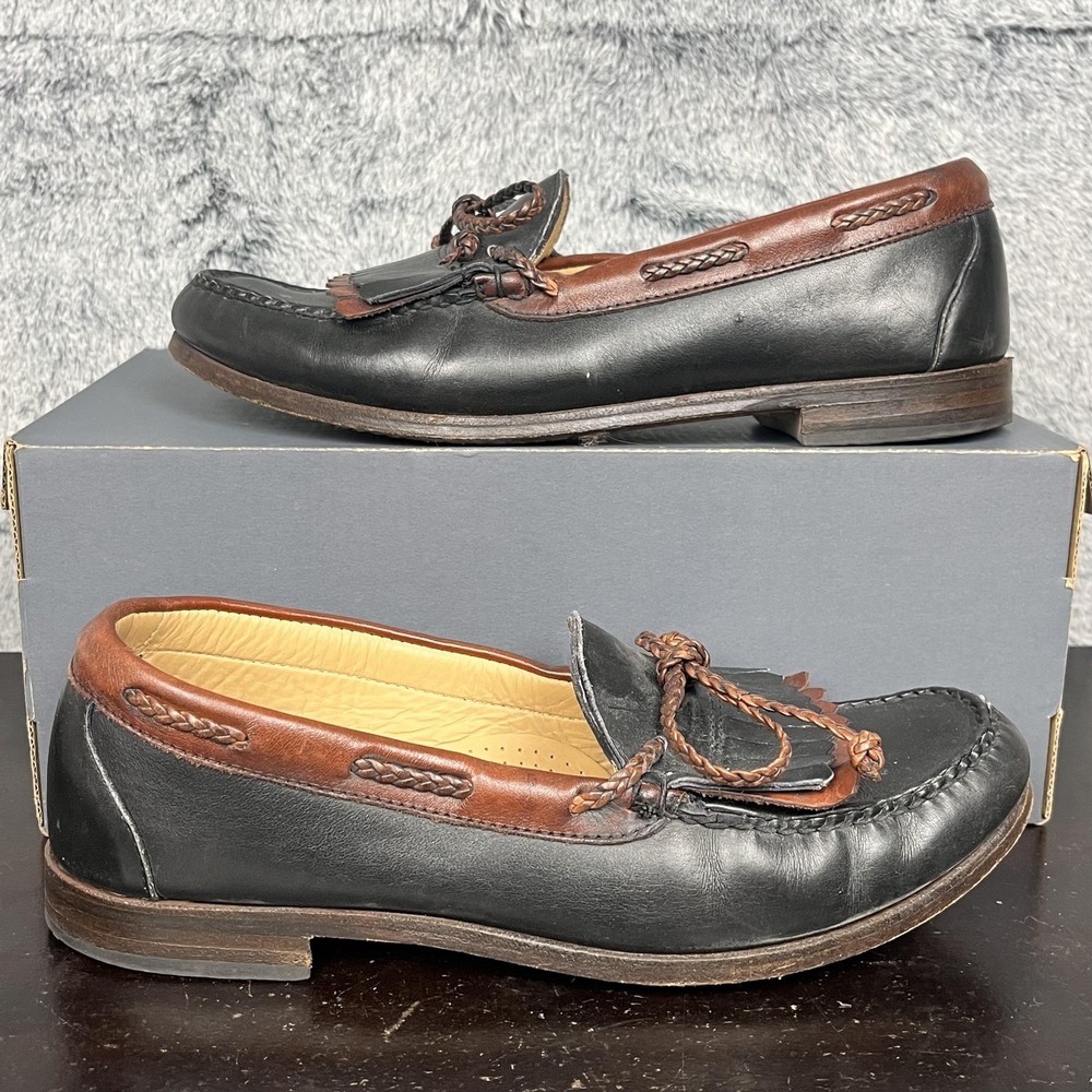 Allen Edmonds Woodstock Shoes Mens Size 10‎ D Black Brown Tassel Loafers USA